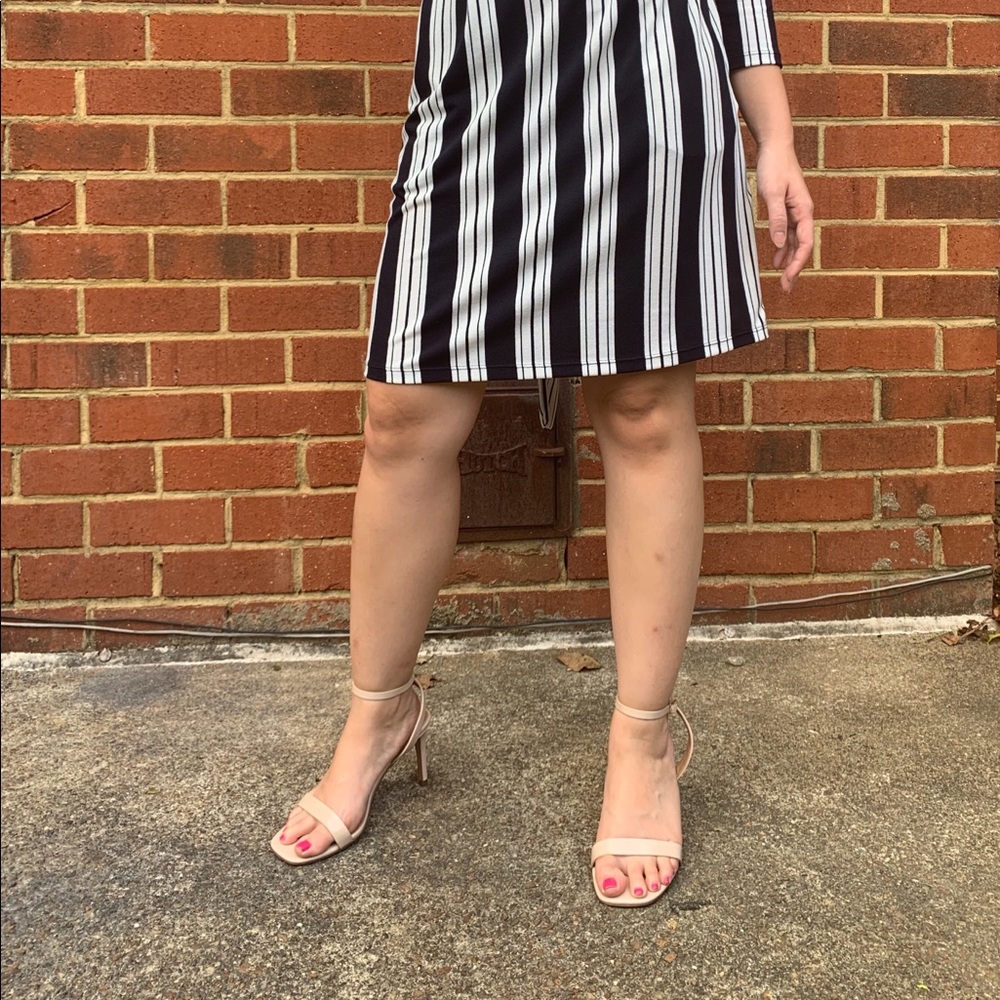Two part strap sandals ASOS (nude, 6.5/7 wide)